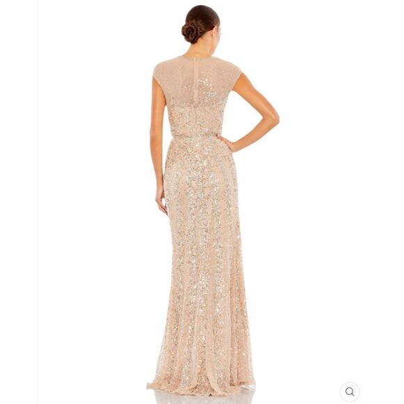 Mac Duggal 5619 Womens EMBELLISHED ILLUSION HIGH NECK CAP SLEEVE GOWN - Picture 5 of 15